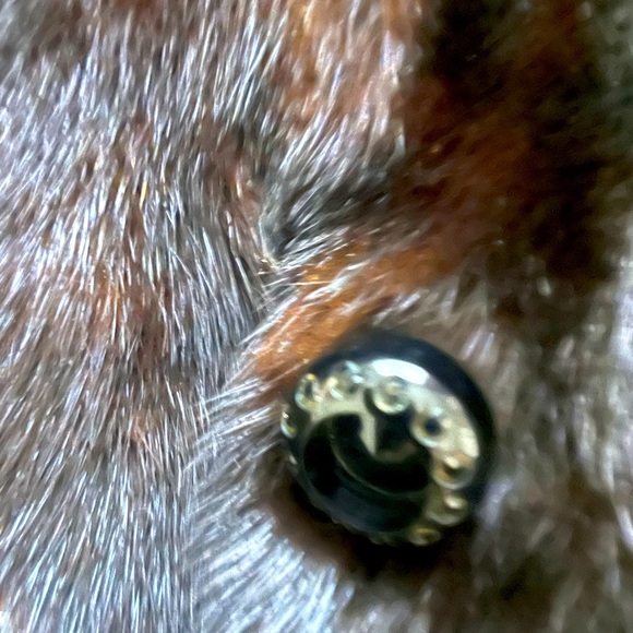 Louis Feraud Female mink pea coat Jacket with leather Belt 4/6. 3/4 sleeves - Picture 8 of 13